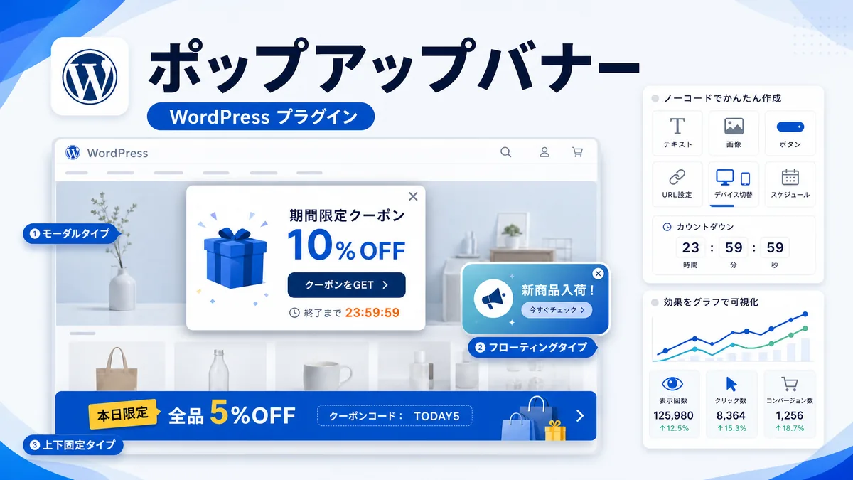 WordPressの「今だけ」を逃さない｜ノーコードのポップアップバナーで資料請求・お問い合わせのCVを上げる